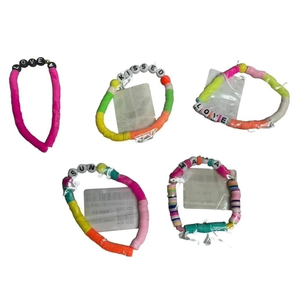 Colorful bead kids bracelets NWOT